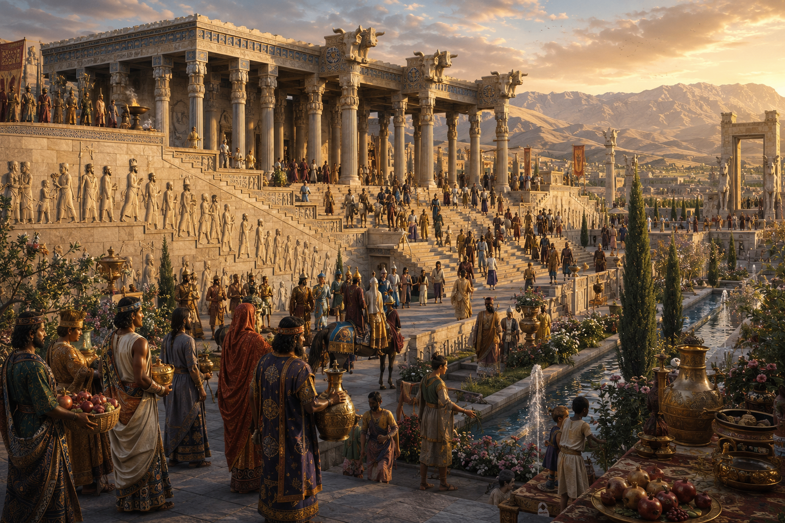 Persepolis columns at sunset — the inspiration behind Taftoon
